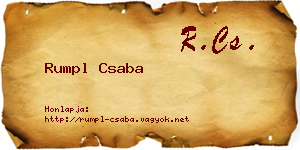 Rumpl Csaba névjegykártya